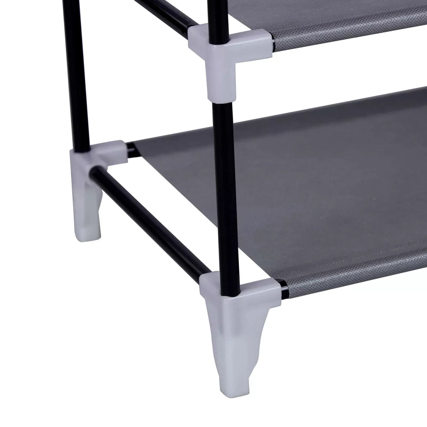 In And OutdoorMatch Schoenenrek Rafaela - Met deur - 27 tot 30 paar - Waterdicht - Schoenenkast - Stalen buizen - Stofvrij - Grijs - 58x160x28 cm shoe rack