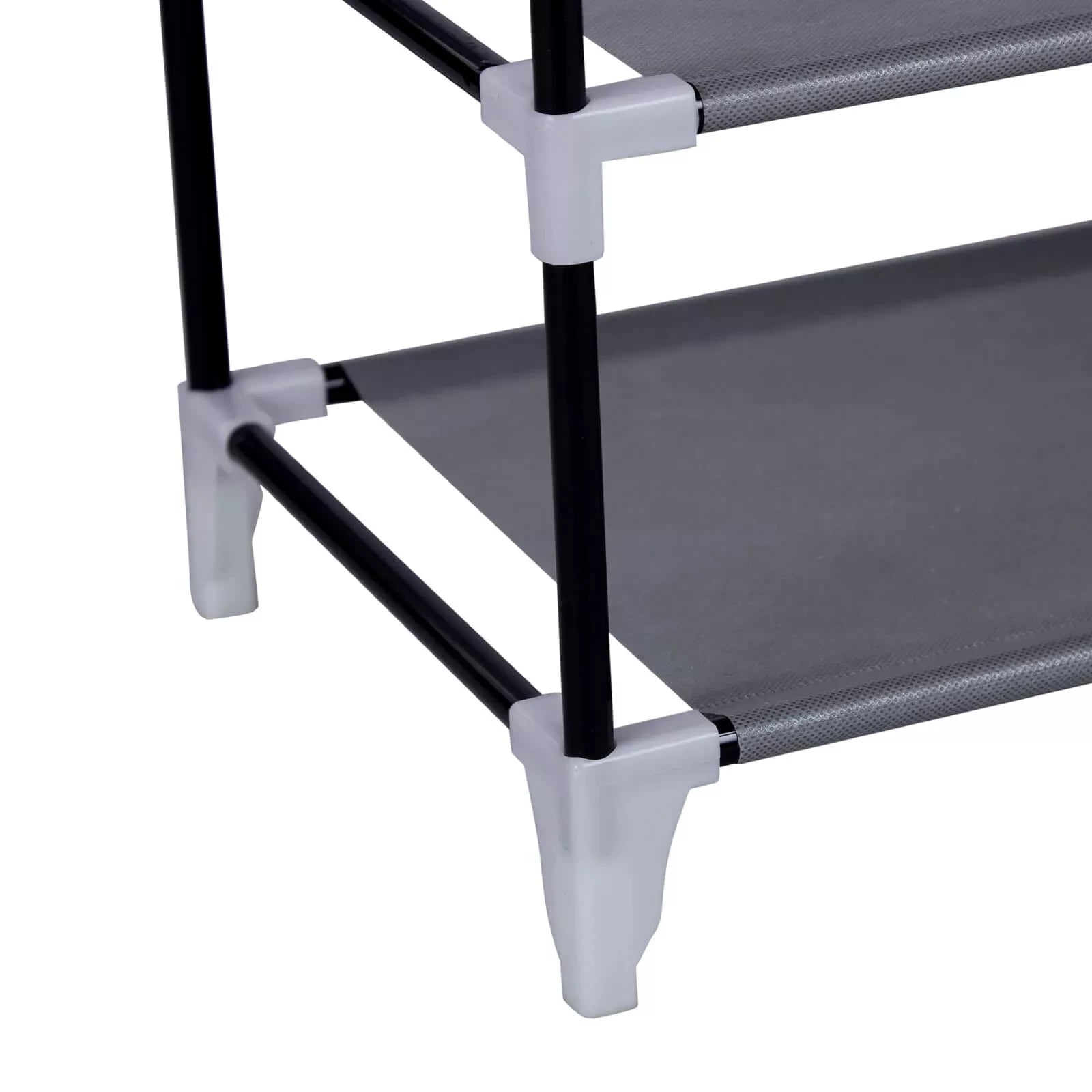 In And OutdoorMatch Schoenenrek Rafaela - Met deur - 27 tot 30 paar - Waterdicht - Schoenenkast - Stalen buizen - Stofvrij - Grijs - 58x160x28 cm shoe rack