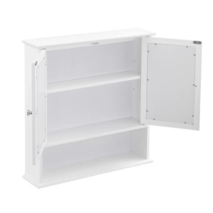 In And OutdoorMatch Spiegelkast Kira - Voor Wandmontage - MDF - 58x56x13 cm - Wit - Stijlvol Design Badkamerkast