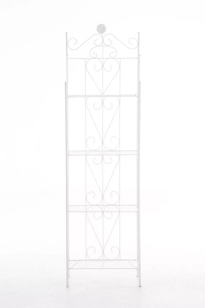 In And OutdoorMatch Staande plankenkast Jensen - wit - metaal - 4 planken -stabiel - duurzaam - 24x45x157 cm - modern - inklapbaar Kast