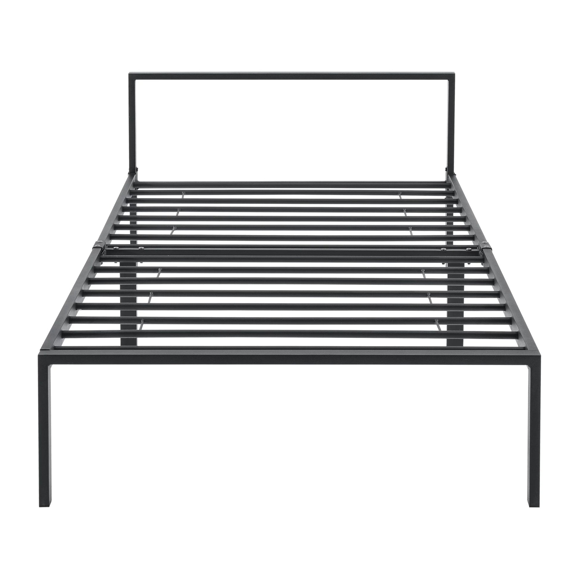 In And OutdoorMatch Stalen bed Carole - Bedframe - Met bedbodem - 90x200 cm - Zwart - Modern design Bedframe