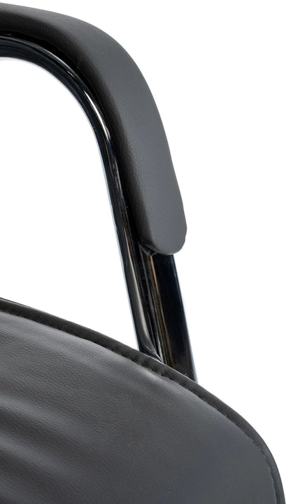 In And OutdoorMatch Stoel Lloyd - Chroomlook - Grijze Stoel - Kunstleer - Bezoekersstoel - Bureaustoel - Hoge Kwaliteit Bekleding - Deluxe Design - Klassieke Stoel Eetkamerstoel