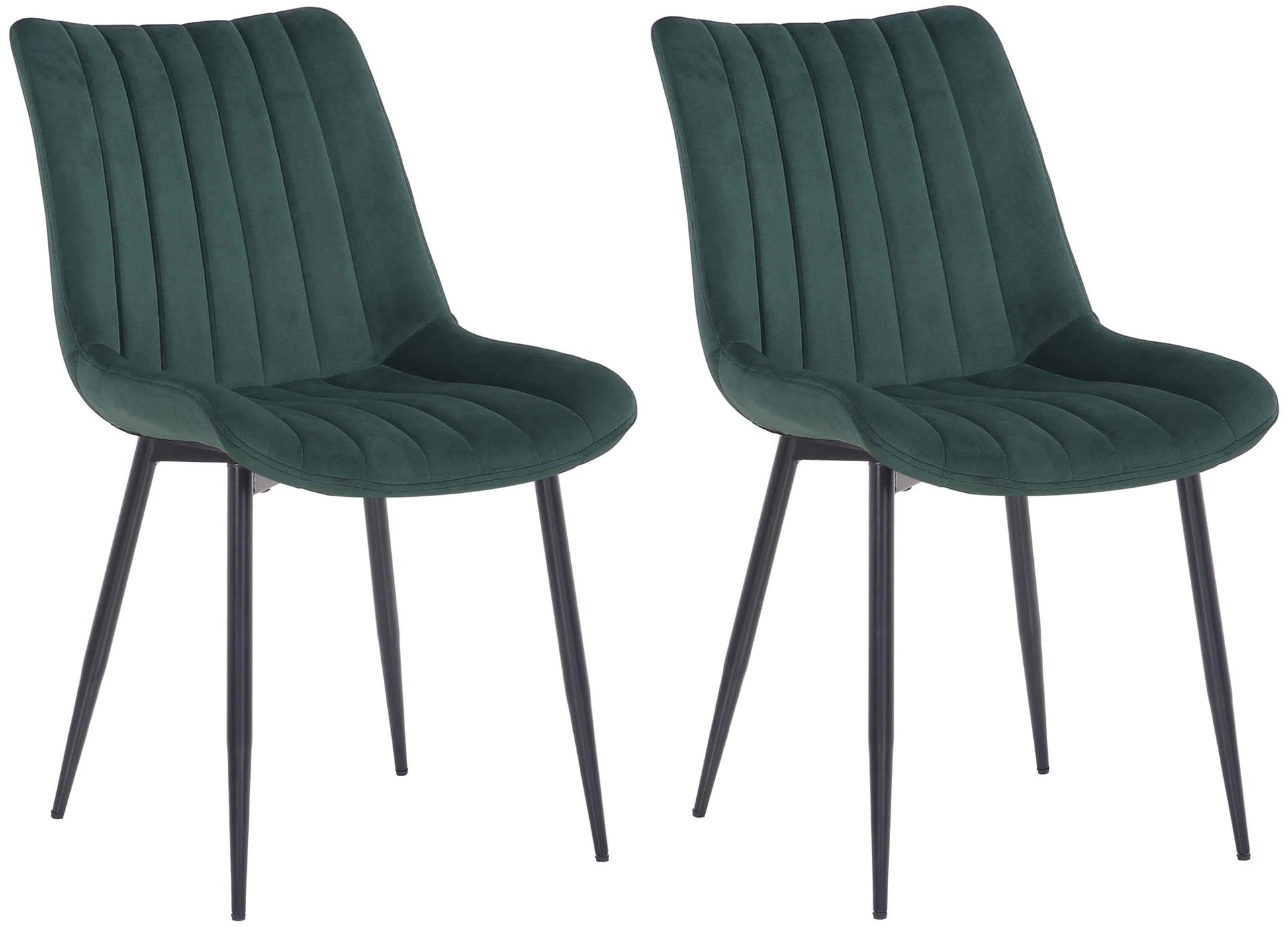 In And OutdoorMatch Stoel Lucky - Groen - Eetkamerstoel - Fluweel - Hoge kwaliteit bekleding - Stijlvolle stoel - Moderne eetkamerstoel - Decoratieve uitstraling Eetkamerstoel