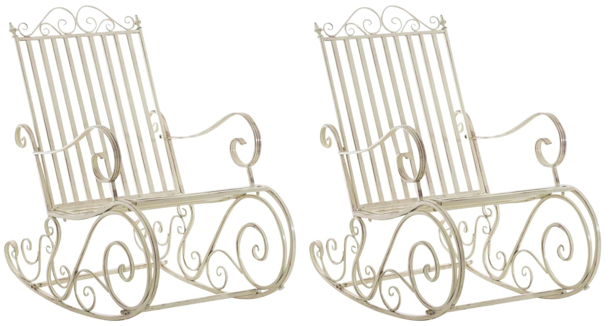 In And OutdoorMatch Tuinstoel Avelina - Antiek Goudkleurig - Set van 2 - IJzer - Schommelstoel - Buitenstoel - Stoel - Hoge Kwaliteit - Luxe Stijlvolle Tuinstoel - Tijdloos Design Garden Chair