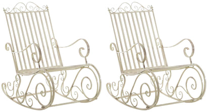 In And OutdoorMatch Tuinstoel Avelina - Antiek Goudkleurig - Set van 2 - IJzer - Schommelstoel - Buitenstoel - Stoel - Hoge Kwaliteit - Luxe Stijlvolle Tuinstoel - Tijdloos Design Garden Chair