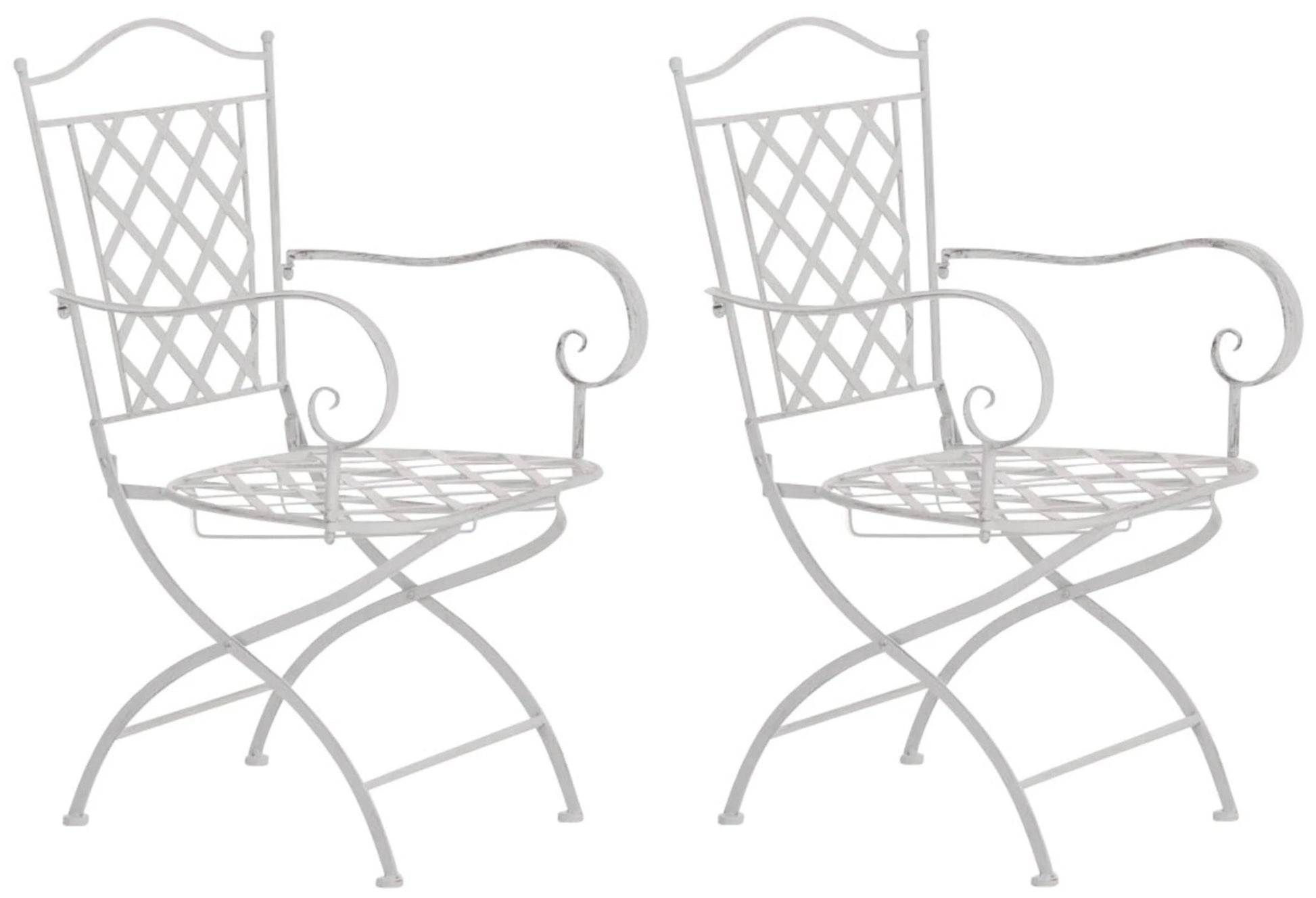 In And OutdoorMatch Tuinstoel Henk - Grijs - Set van 2 - Ijzer - Buitenstoel - Stoel - Hoge kwaliteit - Stijlvolle tuinstoel - Handgemaakt antiek patina Garden Chair