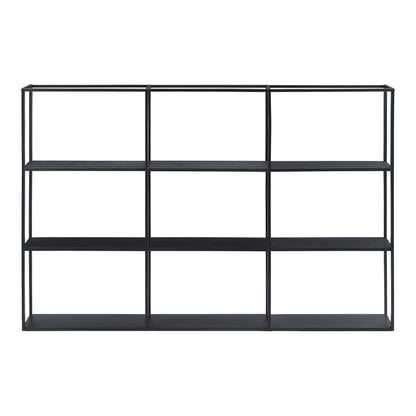 In And OutdoorMatch Wandrek Tara - 160x18x110cm - Zwart - Metaal - Stijlvol Design Wandplank