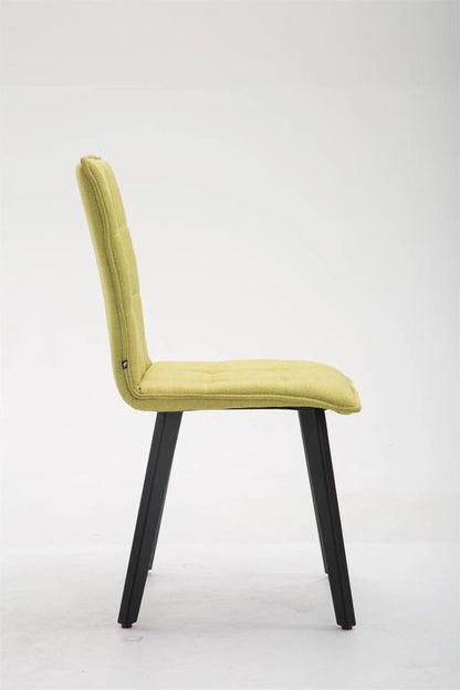 In And OutdoorMatch stoel Neil - Zwart - Limegroene stoel - Bezoekersstoel - Eetkamerstoel - Stof - Hoge kwaliteit bekleding - Stijlvolle stoel - Minimalistische stoel Eetkamerstoel