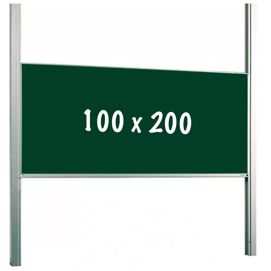 Krijtbord PRO Whitaker - In hoogte verstelbaar - Enkelzijdig bord - Schoolbord - Eenvoudige montage - Emaille staal - Groen - 100x200cm Krijtborden