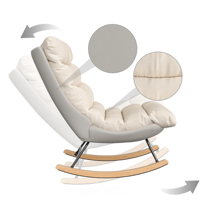 Rockingstoel - Leesstoel - Woonkamer - Slaapkamer - TV-Stoel - Beige