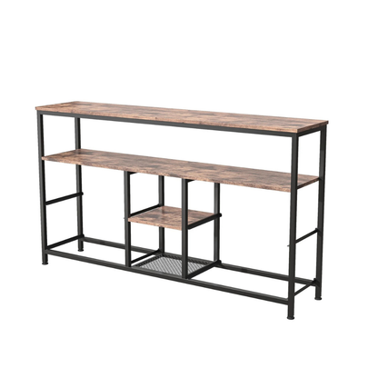 Iron Frame - 4-Deur TV-Eenheid met LED-verlichting - Zwart