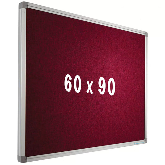 Prikbord Camira stof PRO Bryce - Aluminium frame - Eenvoudige montage - Punaises - Rood - Prikborden - 60x90cm prikbord