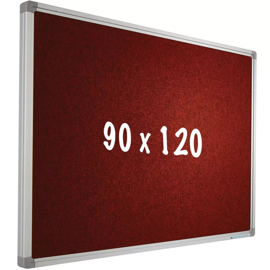 Prikbord Camira stof PRO Chandler - Aluminium frame - Eenvoudige montage - Punaises - Rood - Prikborden - 90x120cm prikbord