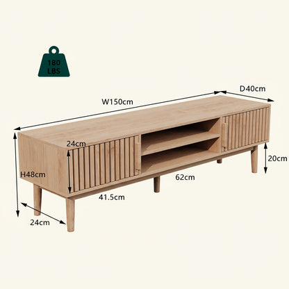Houten Woonkamer TV-stand - 150x140x48cm, met Opbergruimte