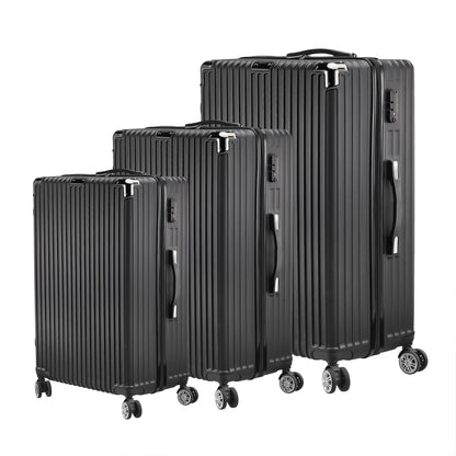 Kunstleren Kofferset - 3-delig Set - 360° Rolwiel - Zwart