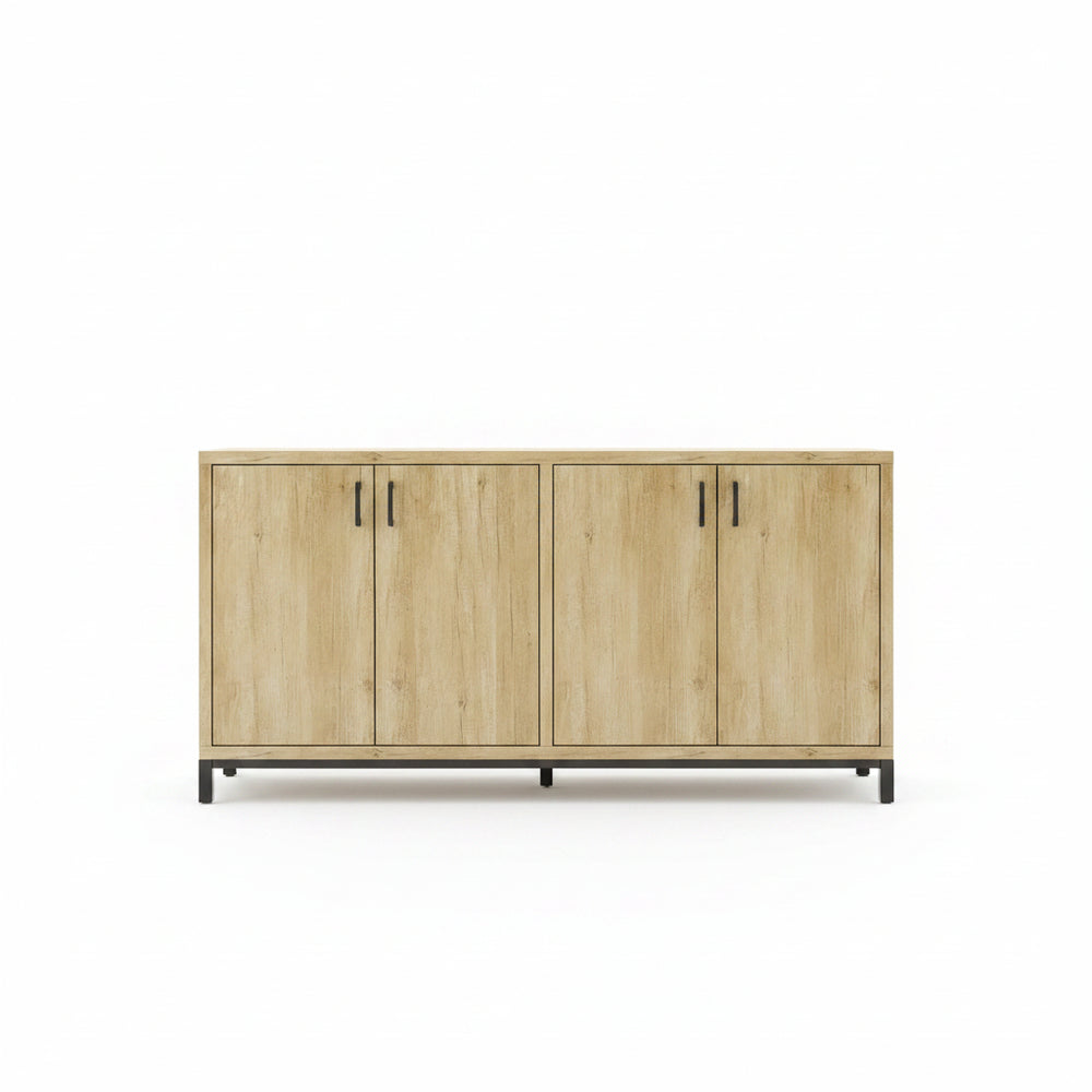 Houten Dressoir - 4-deurs - Natuurlijk Hout
