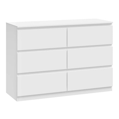 WOLTU Bedroom Chest of Drawers with 6 Drawers 100x69x36cm Storage Cabinet White Sideboard Dresser for Living Room Hallway