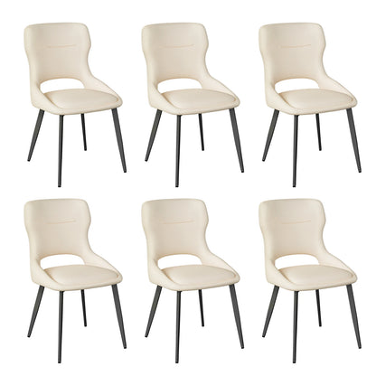 WOLTU 6PCS/SET Kitchen Chairs Dining Chairs Hollow High Back Dining Chair Chenille Upholstered Seat Metal Legs for Living Room