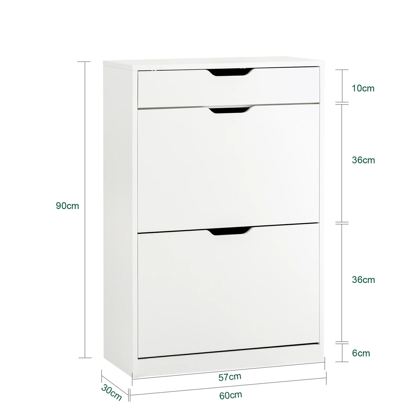 SoBuy FSR180-W 4-flap shoe dump truck shoe rack with 8 storage surfaces White BHT approx. 60x90x30cm