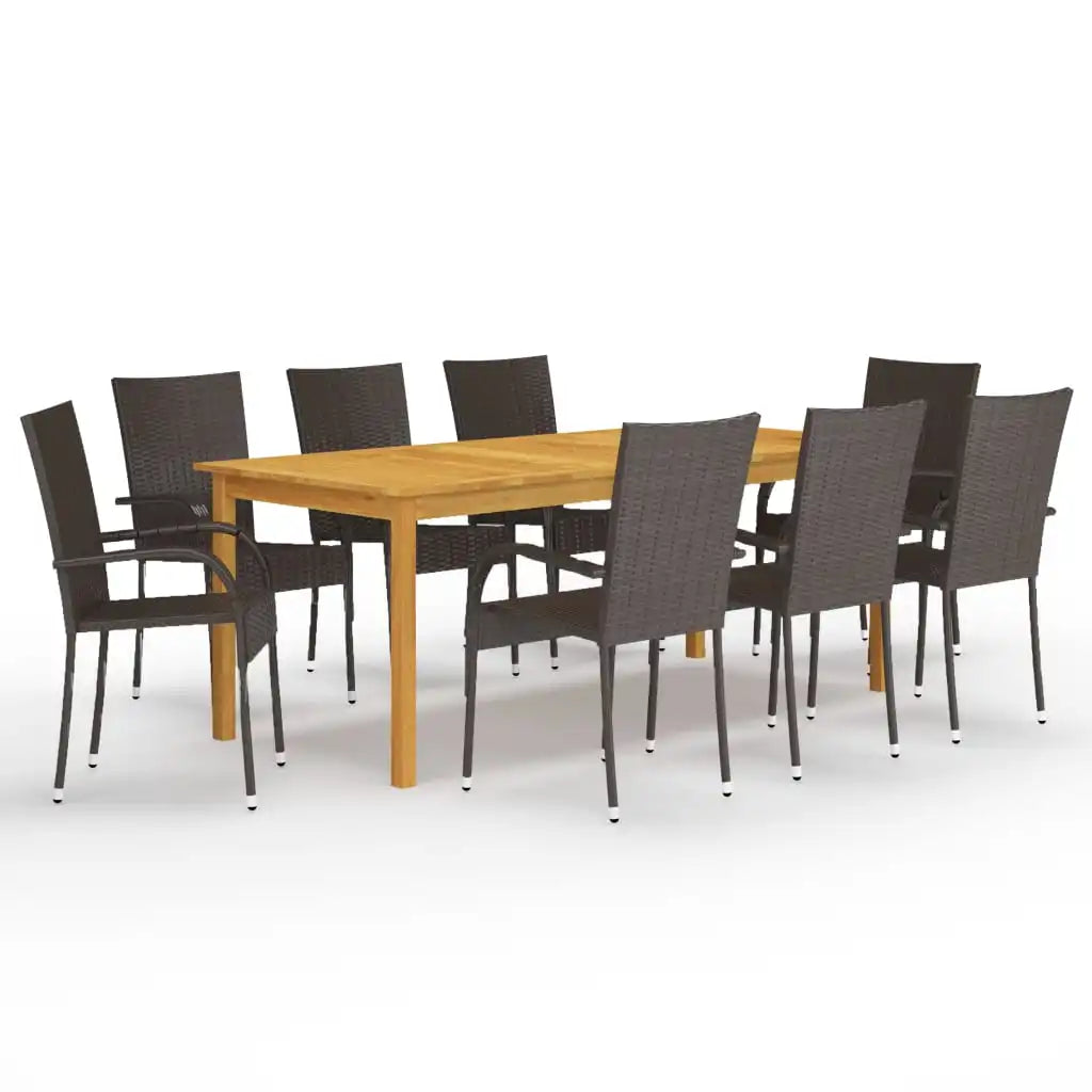 8-persoons Patio Tuinset - Hout - Donkergrijs - 200x100x74cm
