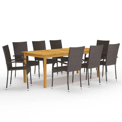 8-persoons Patio Tuinset - Hout - Donkergrijs - 200x100x74cm