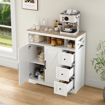Houten Sideboard - Wit - 120x60x30cm