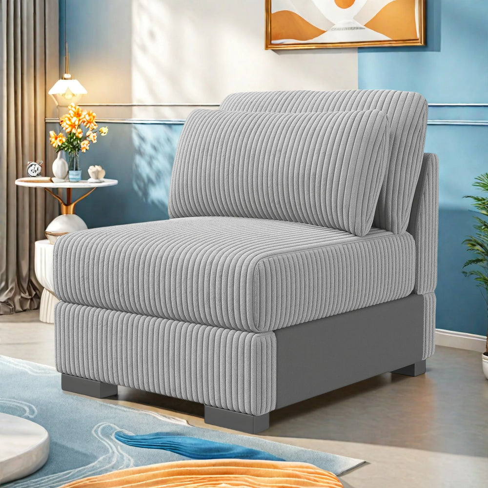 Corduroy Bank - Zwart & Grijs - 74x34.6x33.5cm