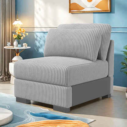 Corduroy Bank - Zwart & Grijs - 74x34.6x33.5cm