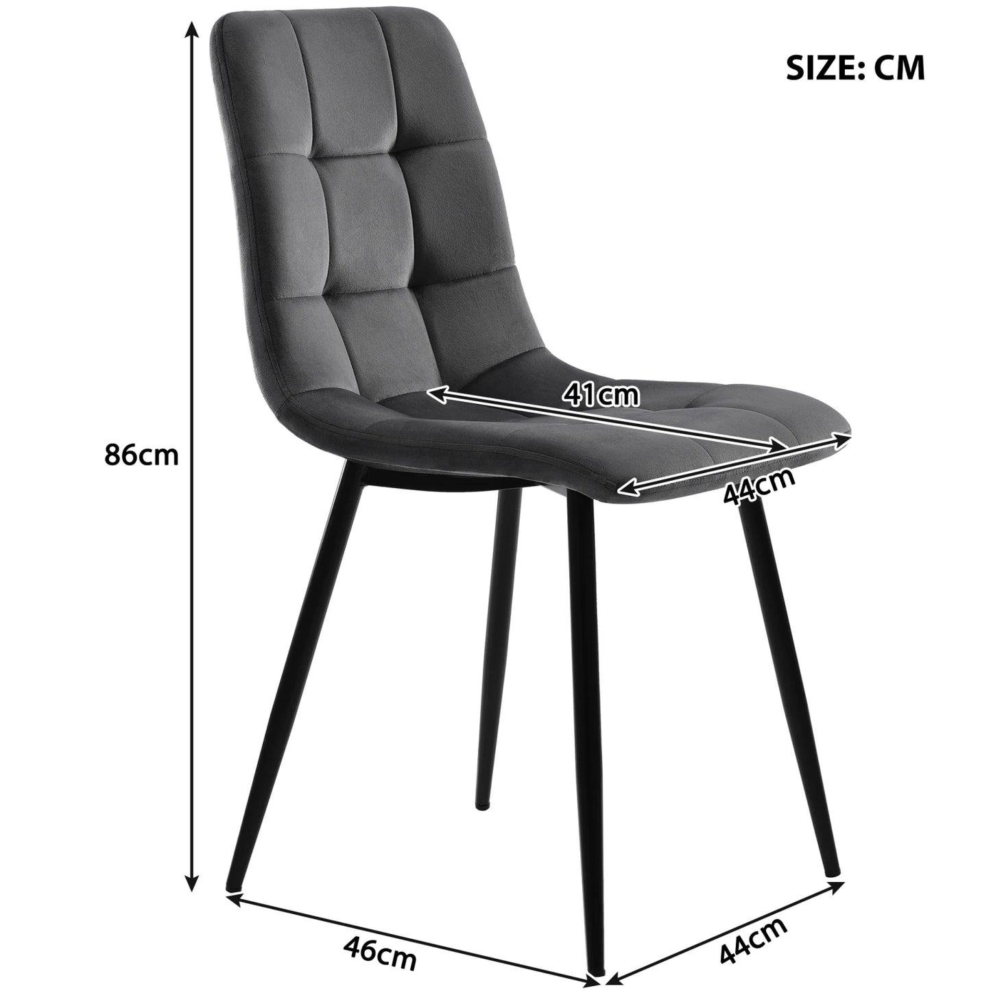 Kunstleer Eetkamerstoelen - Set van 4 - Donkergrijs