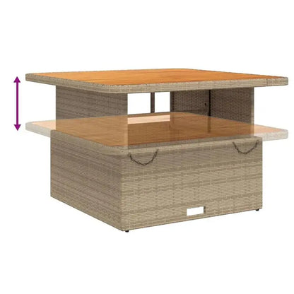 4-Persoons Tuinset - Verstelbare Tafel - Beige
