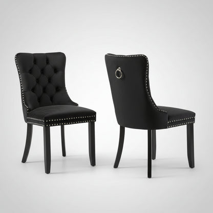 Eetkamerstoelen - Set Van 2 - Zwart - Comfortabele Zitting