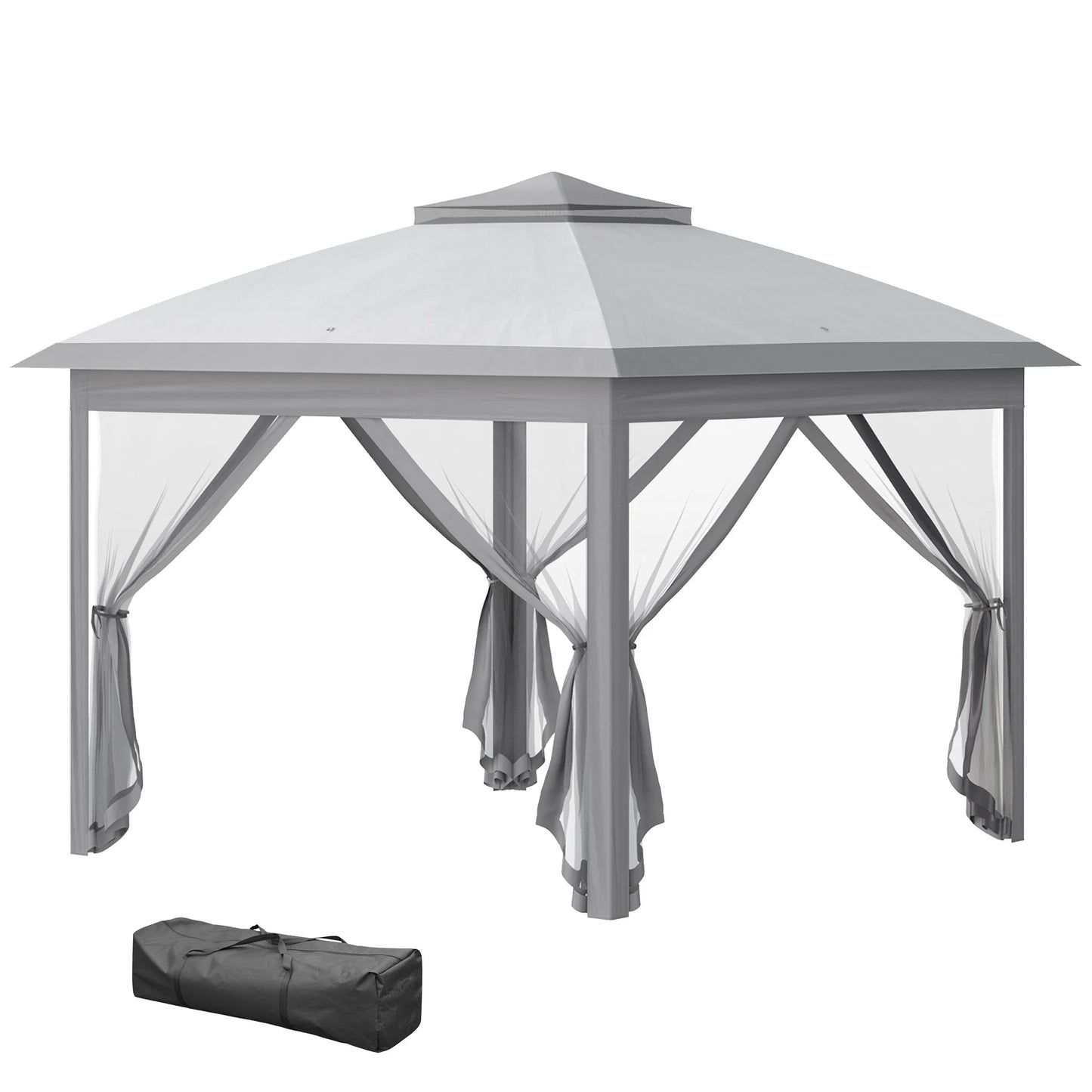 Partytent - 3,3x3,3m - Dichte Zijkant - Grijs