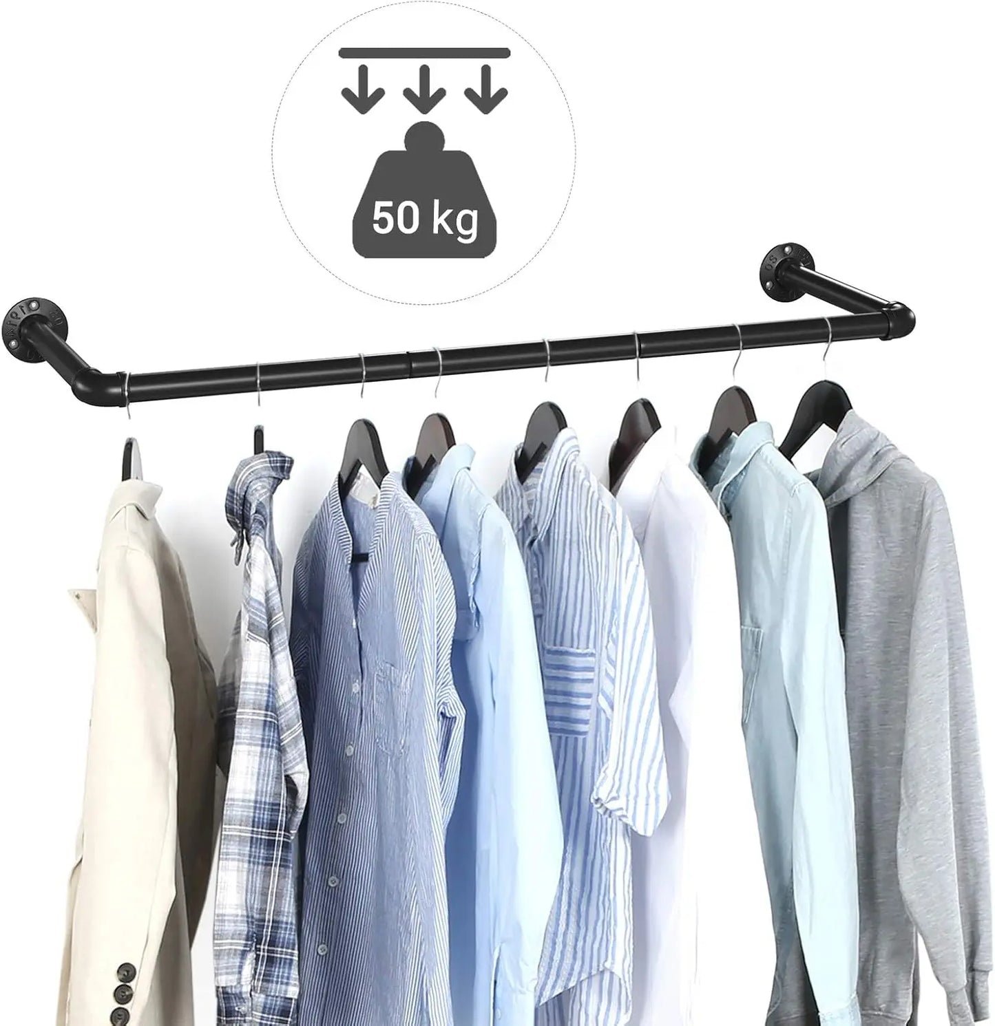 SONGMICS Wall-mounted dresses Racks 2 Set Wall-Saving Wardrobe Racks