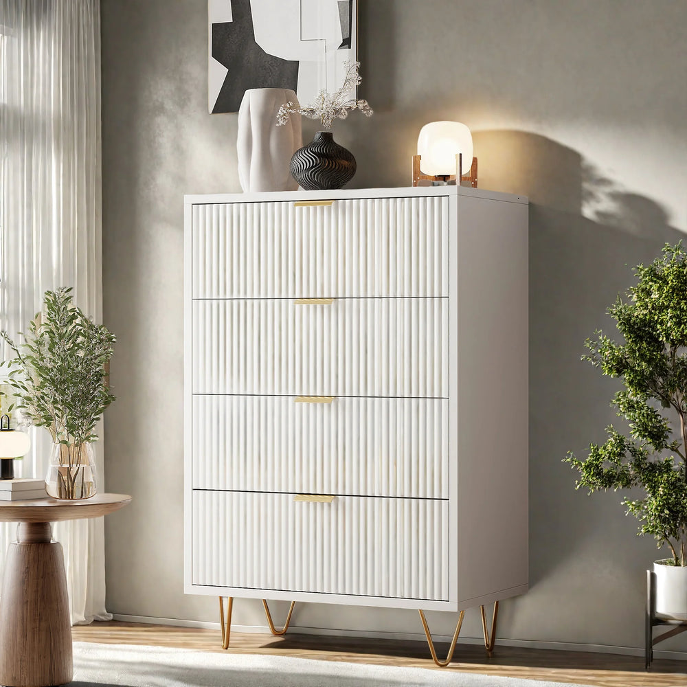 Dressoirkast - 4 Laden - 60x34x91cm - Wit