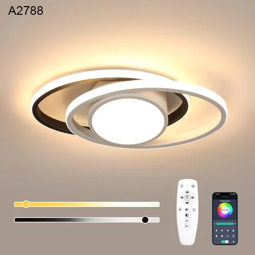 Dimmable LED Ceiling Light, 40W LED Ceiling Lamp 3000K/4500K/6500K,Chandelier White with Remote Control for Bedroom
