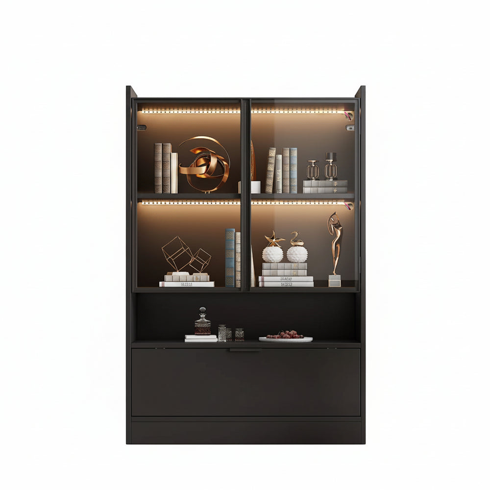 LED Displaykast - Zwart - 120x80x35cm