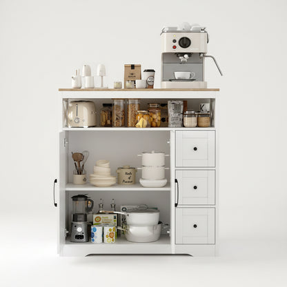 Houten Sideboard - Wit - 120x60x30cm
