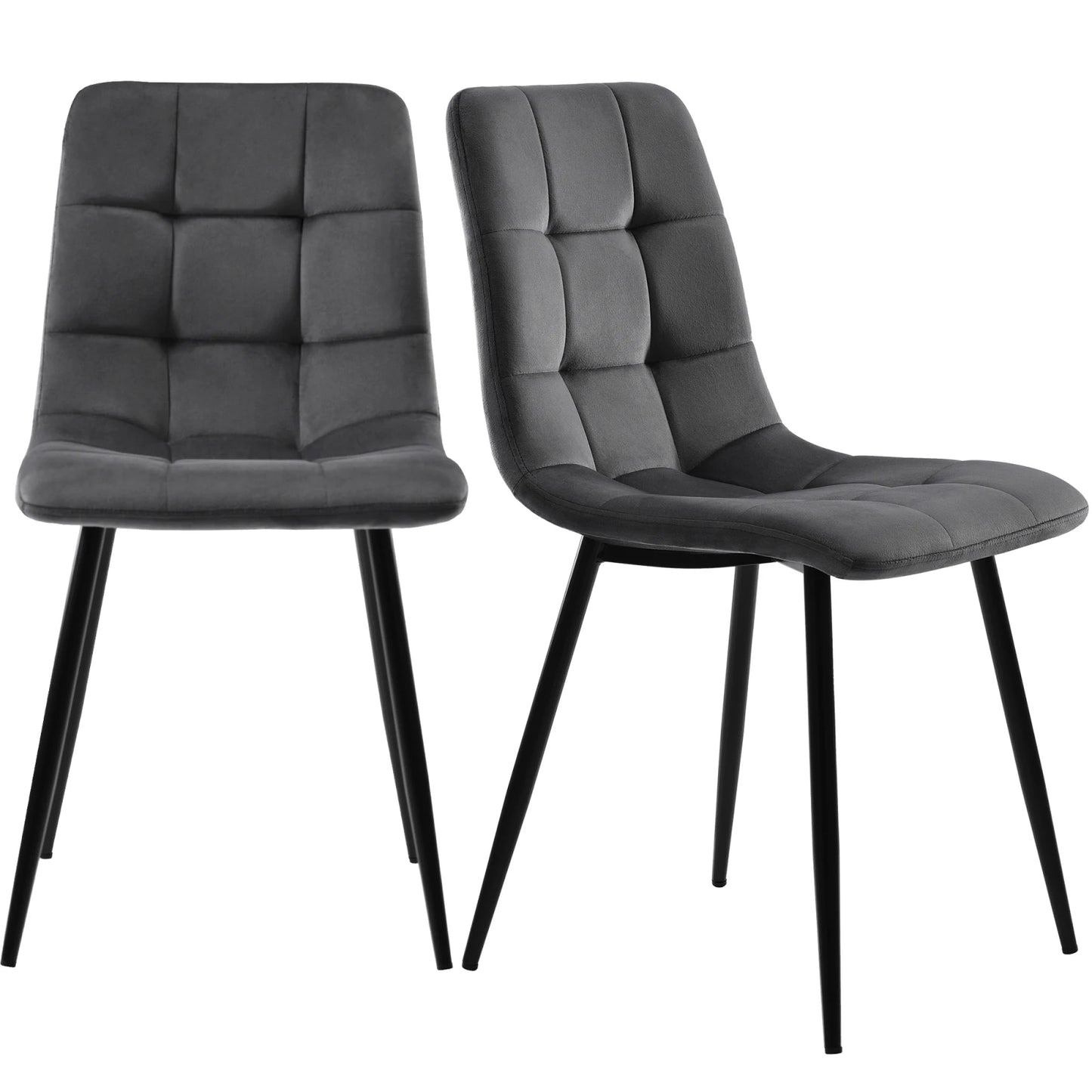 Kunstleer Eetkamerstoelen - Set van 4 - Donkergrijs