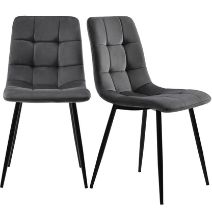 Kunstleer Eetkamerstoelen - Set van 4 - Donkergrijs