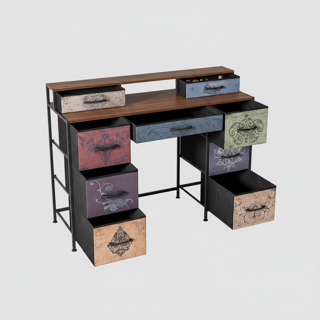 Houten Bohemian-Stijl Kast - 4 lades - 53x10x60cm, Wit