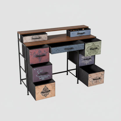 Houten Bohemian-Stijl Kast - 4 lades - 53x10x60cm, Wit