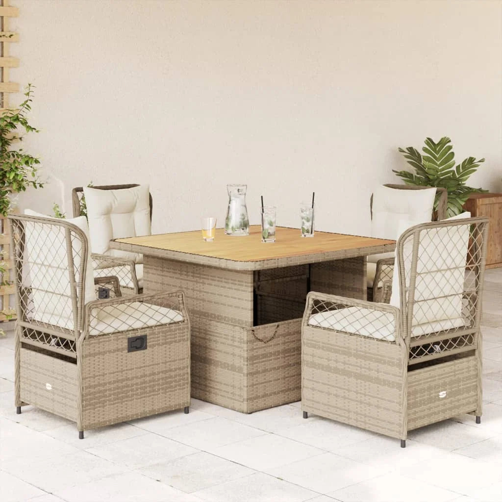 4-Persoons Tuinset - Verstelbare Tafel - Beige