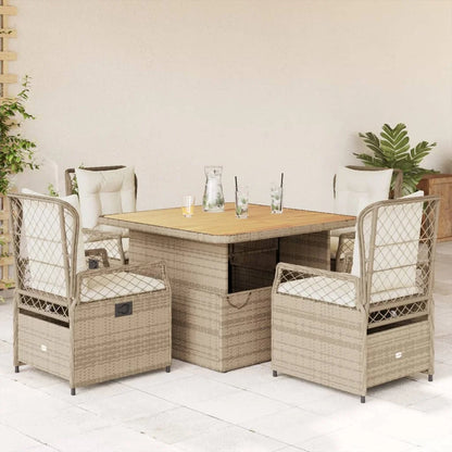 4-Persoons Tuinset - Verstelbare Tafel - Beige