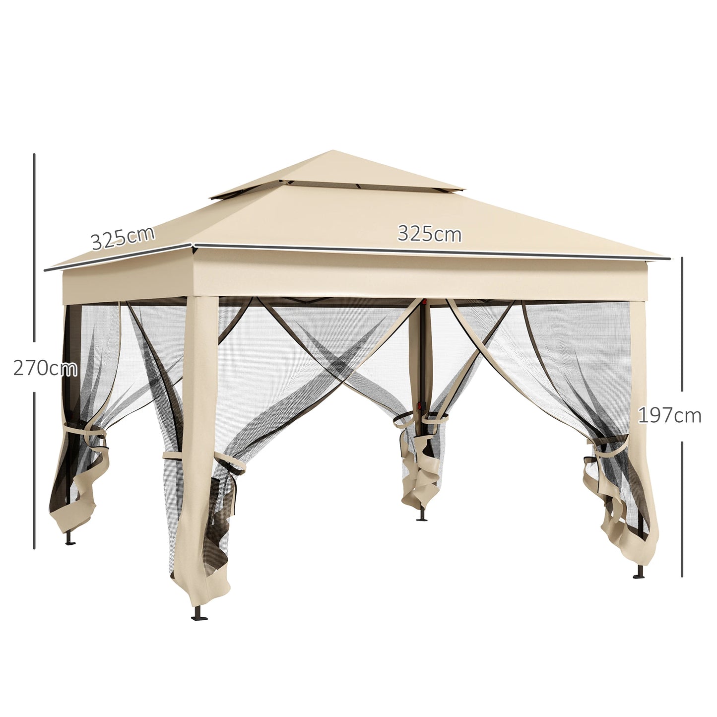 Mobiele Overkapping - Partytent - 3x3m - Beige