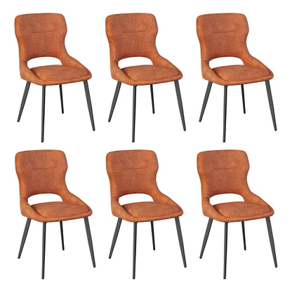 WOLTU 6PCS/SET Kitchen Chairs Dining Chairs Hollow High Back Dining Chair Chenille Upholstered Seat Metal Legs for Living Room