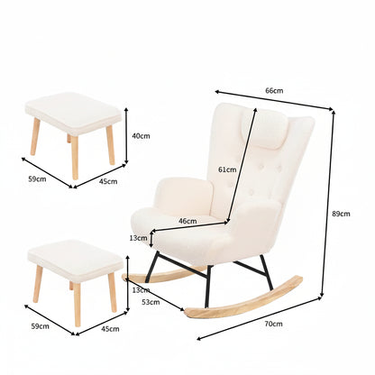 Reclinerstoel met Voetbank - Comfortabele Zitting - Wit