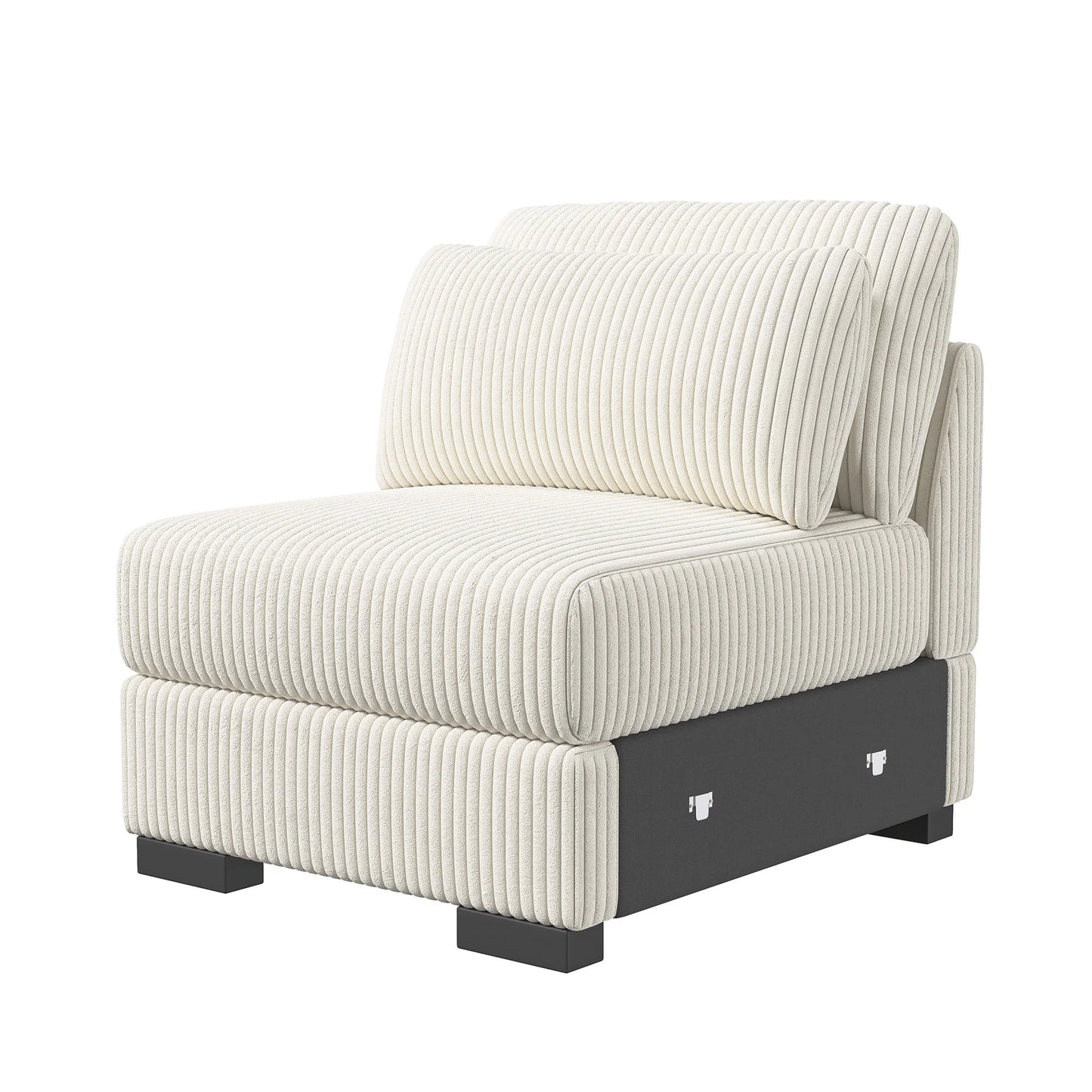 Beige Corduroy Bank - Eénzits Sofa