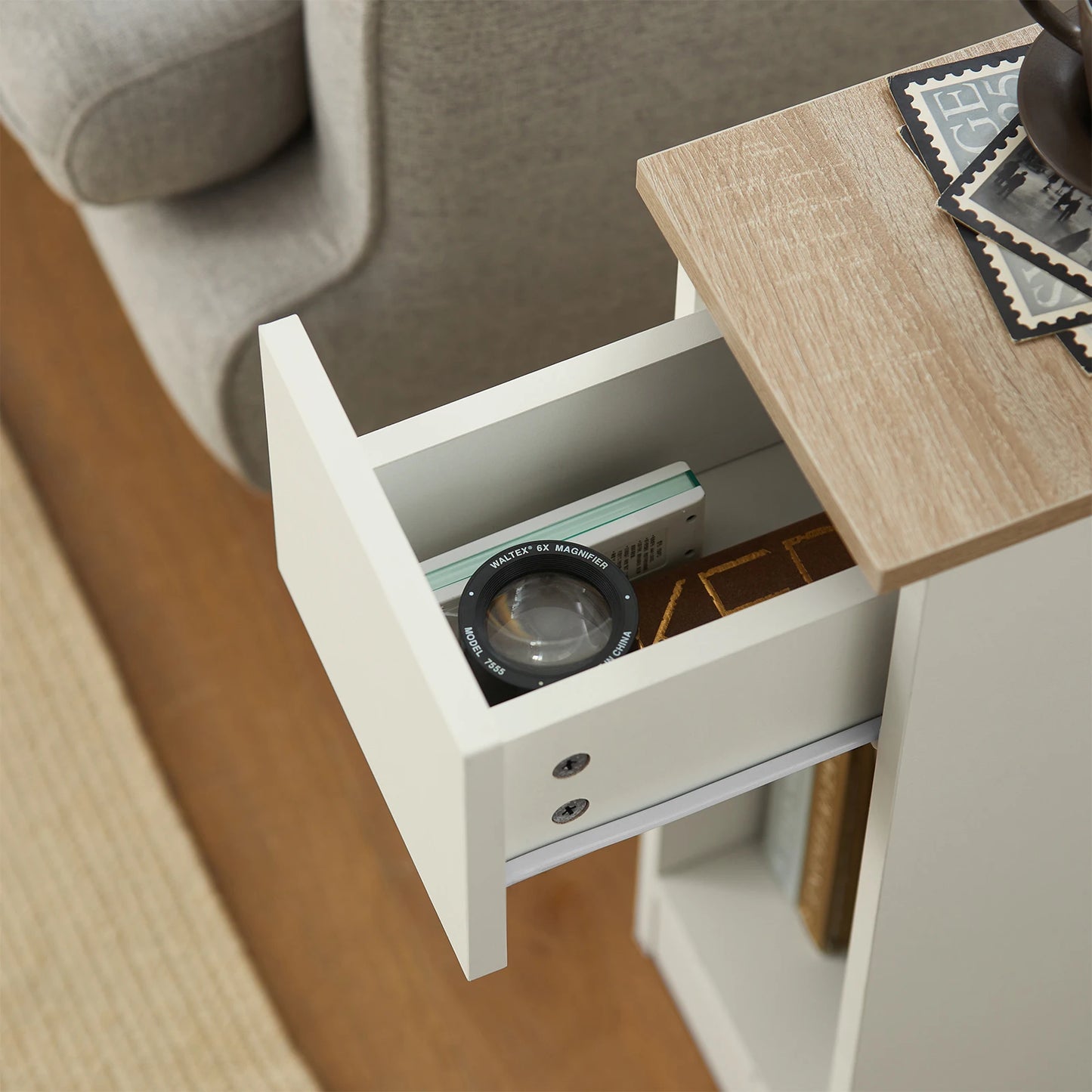 SoBuy FBT111 Bedside table with drawer for box spring bed sofa table side table table narrow phone table bedside cabinet