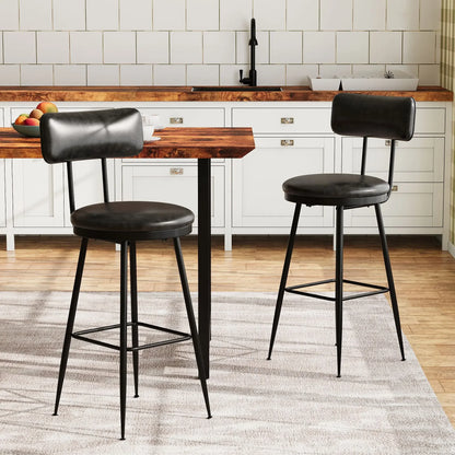 Kunstleren Barstoelen - Set van 2 - Wit - Goud