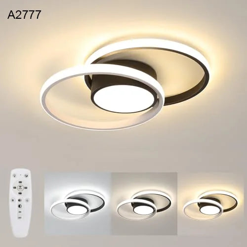 Dimmable LED Ceiling Light, 40W LED Ceiling Lamp 3000K/4500K/6500K,Chandelier White with Remote Control for Bedroom
